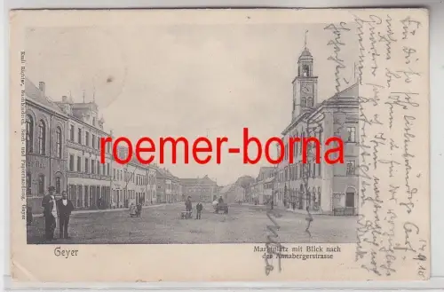 78135 Geyer Marktplatz mit Blick nach der Annabergerstrasse 1910