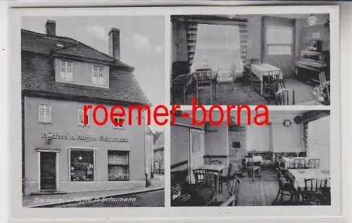 78665 Mehrbild Ak Leisnig Bäckerei und Kaffee Hugo Schumann um 1940