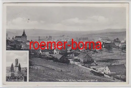 60246 Mehrbild Ak Steffeln (Eifel) Totalansicht, Kriegerdenkmal 1940