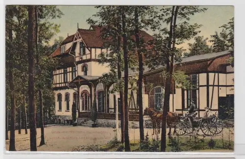 93193 AK Gruss vom Waldhotel Hubertushöhe davor Pferdekutsche 1909