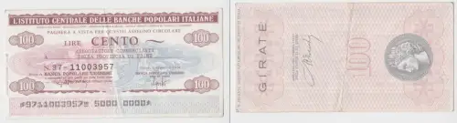 100 Lire Banknote Italien Italia Istituto Centrale delle Banche Popolai (155890)