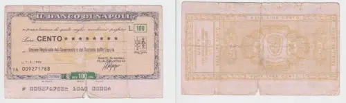 100 Lire Banknote Italien Italia Il Banco di Napoli 1.3.1976 (150286)