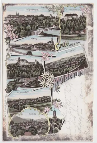 87926 AK Gruss aus dem Muldenthal - Wolkenburg, Penig, Wechselburg, Rochsburg