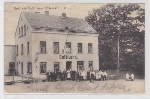 32591 Ak Gruß aus Café Lenk Rodewisch im Vogtland 1913