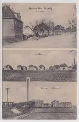 54742 Mehrbild Ak Borna Bez.Leipzig Witznitzer Kohlenwerk, Kolonien um 1920