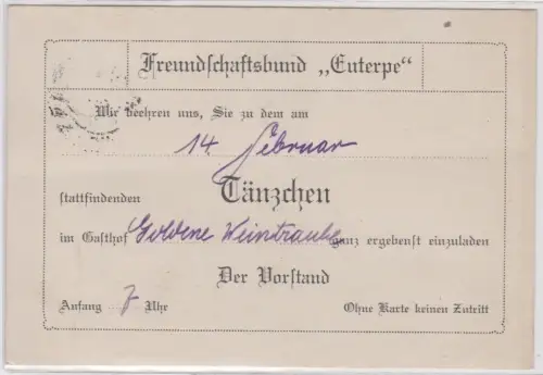 98726 Drucksache Freundschafts-Bund "Euterpe" Meuselwitz Tänzchen 1920