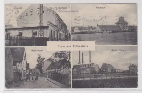 56922 Mehrbild Ak Gruß aus Falkenhain Grube Phönix, Gasthof, Rittergut 1924
