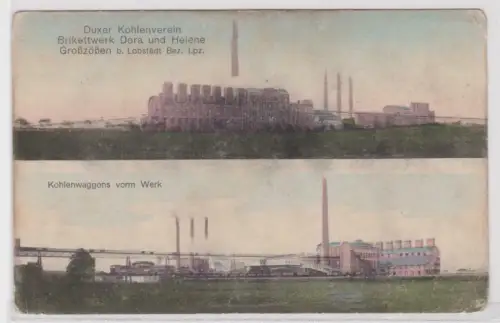 70163 Mehrbild Ak Großzössen bei Lobstädt (Bez.Leipzig) Brikettwerke um 1920