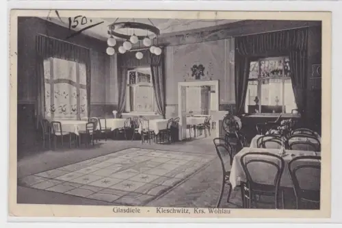 96859 Ak Kleschwitz Kreis Wohlau Wołów in Schlesien Glasdiele 1934