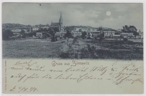 78144 Mondscheinkarte Gruß aus Zinnowitz 1899