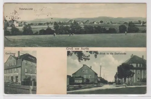 72098 Mehrbild Ak Gruß aus Auritz bei Bautzen Gasthaus zur Erholung 1929