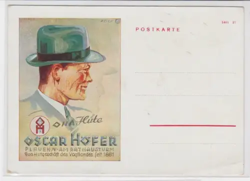 97447 Reklame Ak Plauen i.V. OHA Hüte Oscar Höfer um 1930