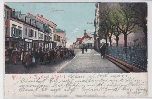 85655 Feldpost Ak Gruß aus Forbach in Lothringen Oberstadt mit Post 1917