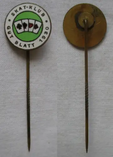 emaillierte Anstecknadel Skat-Klub Gut Blatt 1930 (112585)