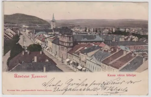94532 AK Üdvölet Kassáról Kassa Varos Latkepe 1899