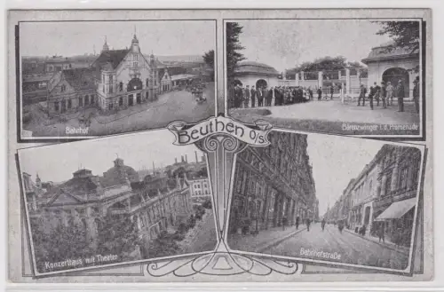93050 Mehrbild Ak Beuthen Oberschlesien Bahnhof, Bärenzwinger usw. um 1920