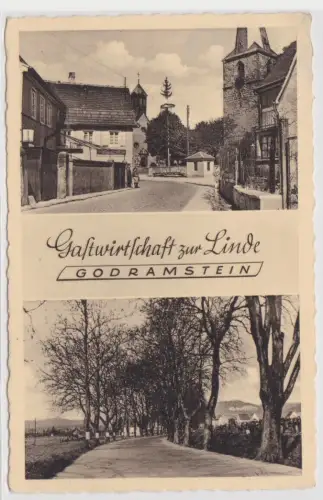 99109 AK Godramstein b. Landau - Gastwirtschaft zur Linde, Straßenansicht
