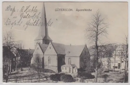 97279 AK Gütersloh - Apostelkirche, Straßenansicht 1931