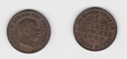 1 Silbergroschen Münze Preussen 1869 C ss+ (122941)