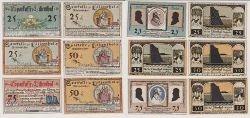 6 Banknoten Notgeld Sparkasse zu Lilienthal 1921 (152712)