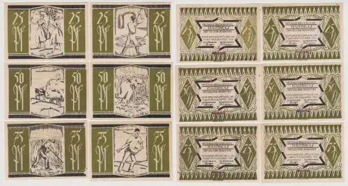 6 Banknoten Notgeld Gemeinde Hainholz 1921 (152103)