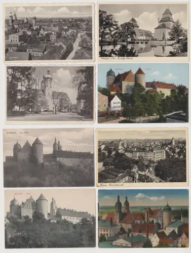 69182 Ak 8x Wurzen - Dom, Krietsch Werke, Königl. Amtsgericht, Schloß