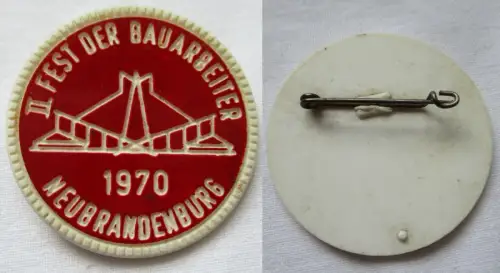 DDR Abzeichen 2.Fest der Bauarbeiter Neubrandenburg 1970 (132016)