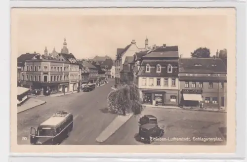 908290 Ak Eisleben-Lutherstadt - Schlageterplan mit Commerz- u. Privat-Bank