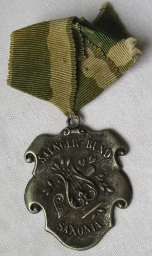 seltenes Blech Abzeichen Sängerbund Saxonia um 1920 (118356)