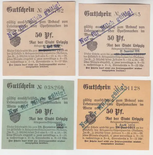4 verschiedene 50 Pfennig Milch Gutscheine Stadt Leipzig (120562)