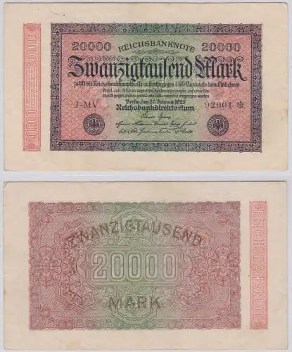 20000 Mark Banknote Berlin 20.2.1923 Rosenberg 84 a (102001)