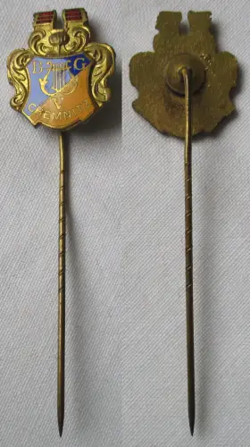 alte emaillierte Anstecknadel Gesangverein Chemnitz um 1920 (118152)