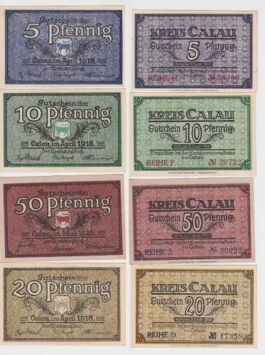 5 bis 50 Pfennig Banknoten Notgeld Stadt Calau 1918/1920 (148986)
