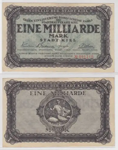 1 Milliarde Mark Banknote Stadthauptkasse Kiel 1923 (135566)