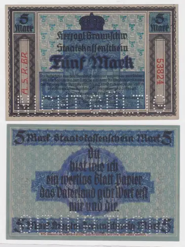 5 Mark Banknote Notgeld Braunschweig  15.10.1918 (121120)