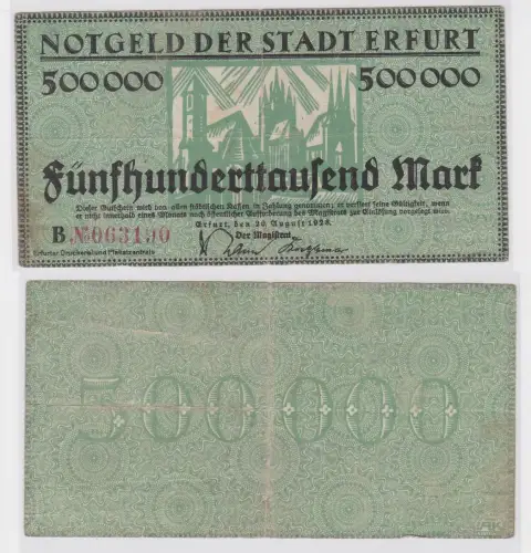 500000 Mark Banknote Stadt Erfurt 20.8.1923 (121738)