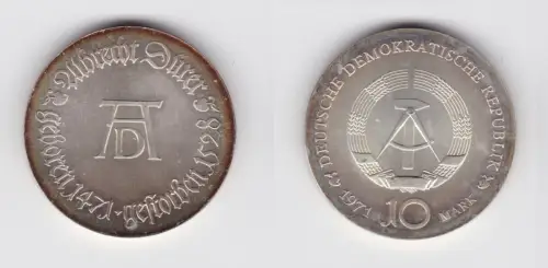 DDR Gedenk Silber Münze 10 Mark Albrecht Dürer 1971 Stempelglanz (136947)