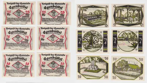 25 - 75 Pfennig Banknote Notgeld Stadt Egenbüttel 1921 (135741)