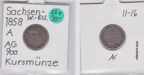 1 Silbergroschen Münze Sachsen-Weimar-Eisenach 1858 A (121250)