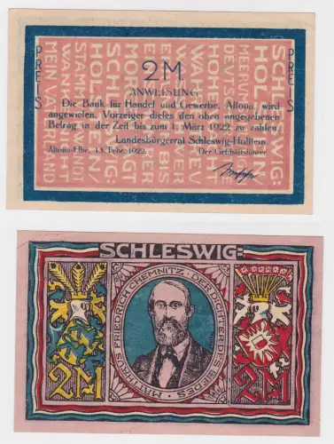 2 Mark Banknote Landesbürgerrat Altona Elbe 15.Februar 1922 (126234)