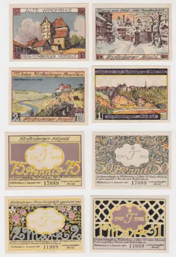 50 Pfennig- 2 Mark Banknote Notgeld Gemeinde Fürstenberg a.d.Weser 1921 (137551)
