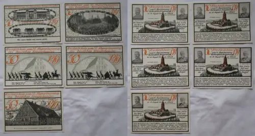 5 Banknoten Notgeld Landeskriegerverband Lübeck 1921 (117291)