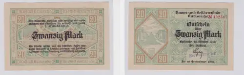 20 Mark Banknote Notgeld Stadt Karlsruhe 16.10.1918 (126134)