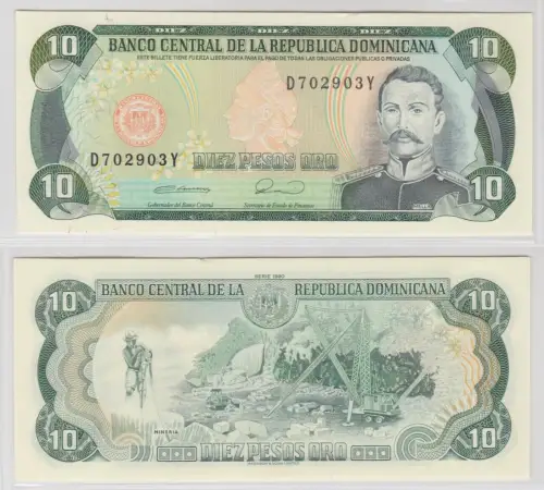 10 Pesos Oro Banknote Republica Dominicana bankfrisch UNC (138756)