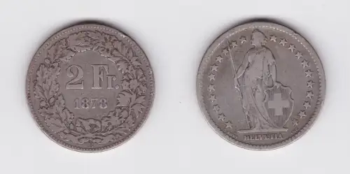 2 Franken Silber Münze Schweiz 1878 (127126)