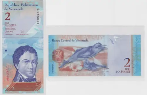 2 Bolivares Banknote Venezuela 2007 kassenfrisch UNC(133772)
