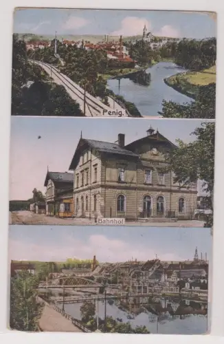 900532 Mehrbild Ak Penig - Bahnhof, Totalansicht 1912