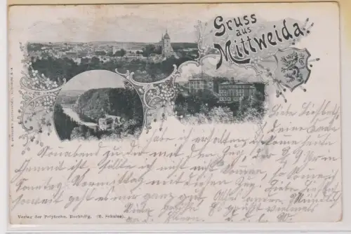13880 Lithographie Ak Gruss aus Mittweida 1910