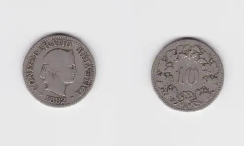 10 Rappen Kupfer Nickel Münze Schweiz 1882 B (144491)