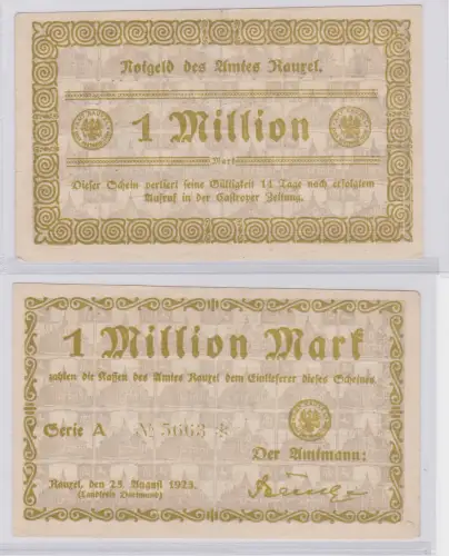 1 Million Mark Banknote Inflation Amt Rauxel 25.08.1923 (126264)